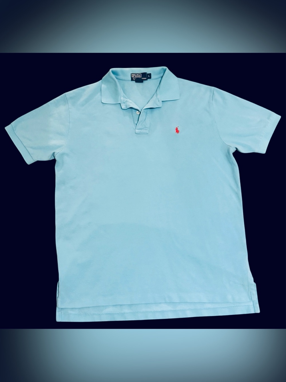 Polo Ralph Lauren Polo Shirt Men's Large Blue Short Sleeve Stretch vintage